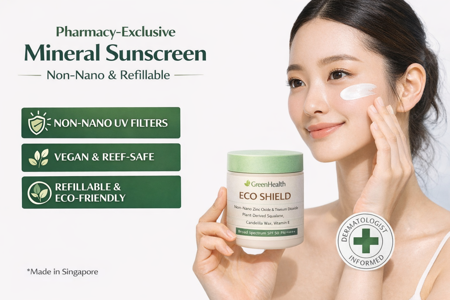 GreenHealth Eco Shield | Refillable Mineral Sunscreen SPF 50